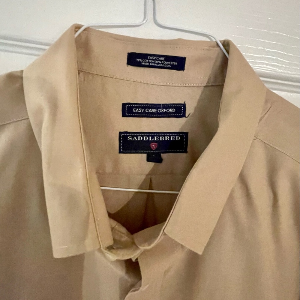 Saddlebred Khaki Mens Easy Care Button Down Shirt.
